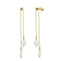 Elegant Long Tassel Pearl Wedding Dangle Earrings 925 Silver Pearl Drop Earrings 1