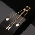 Elegant Long Tassel Pearl Wedding Dangle Earrings 925 Silver Pearl Drop Earrings 2