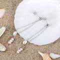 Elegant Long Tassel Pearl Wedding Dangle Earrings 925 Silver Pearl Drop Earrings 3