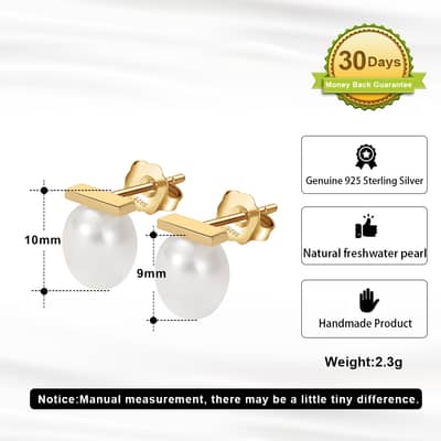 Korean Minimalist Celebrity Style 14K Gold Plated Freshwater Pearl Drop Earrings detail 5