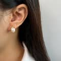 Korean Minimalist Celebrity Style 14K Gold Plated Freshwater Pearl Drop Earrings 6
