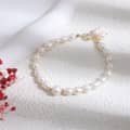 Oval Purple Freshwater Pearl Rise Bead Pearl Chain Bracelet 5