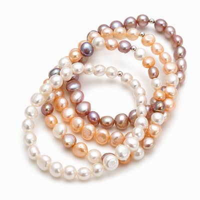 Colored Freshwater Pearl Chain Beaded Vintage Mixed Color Handmade Beads Bracelet Party Gift
