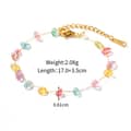 Natural Stone Beads Stainless Steel Necklace Bracelet Set Waterproof 18K Gold Plated PVD Coated 6