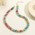 Natural Stone Handmade Beaded Necklace Summer Color Natural Stone Elegant 1