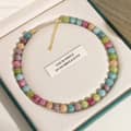 Natural Stone Handmade Beaded Necklace Summer Color Natural Stone Elegant 3