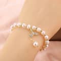 Freshwater Pearl Fish Tail Charm Bracelet Stainless Steel Beads 6