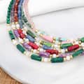 Beaded Necklace Natural Stone Shell Beads Waterproof Stainless Steel 3