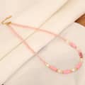 Beaded Necklace Natural Stone Shell Beads Waterproof Stainless Steel 5