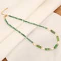 Beaded Necklace Natural Stone Shell Beads Waterproof Stainless Steel 6