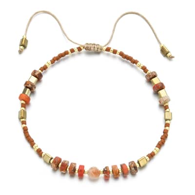 Seed Beads Miyuki Natural Stone Adjustable Bohemian Style Bracelet detail 1