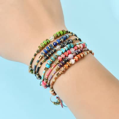 Seed Beads Miyuki Natural Stone Adjustable Bohemian Style Bracelet detail 3