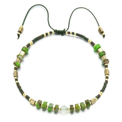 Seed Beads Miyuki Natural Stone Adjustable Bohemian Style Bracelet detail 4