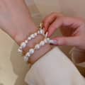 Versatile Simple Beads Baroque Style Adjustable Irregular Natural Pearl Bracelet 2