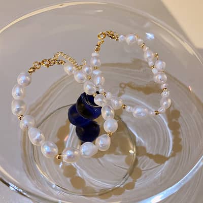 Versatile Simple Beads Baroque Style Adjustable Irregular Natural Pearl Bracelet detail 4