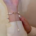 Versatile Simple Beads Baroque Style Adjustable Irregular Natural Pearl Bracelet 5