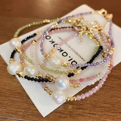 Crystal Freshwater Pearl Splicing Bracelet Commuter Pearl Beads detail 1