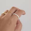 Natural Pearl Irregular Pearl Elastic Adjustable Beads Ring 5