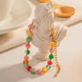 Colorful Natural Stone Beaded Stainless Steel Handmade 18K PVD Coated Waterproof Bracelet 3
