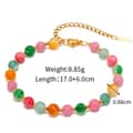 Colorful Natural Stone Beaded Stainless Steel Handmade 18K PVD Coated Waterproof Bracelet 6