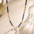 Natural Stone Handmade Beaded Pearl Necklace 18K PVD Coated Waterproof Stainless Steel 2