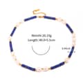 Natural Stone Handmade Beaded Pearl Necklace 18K PVD Coated Waterproof Stainless Steel 6