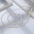 Paperclip Chain Natural Freshwater Pearl Bracelets S925 Sterling Silver Baroque Pearl Necklace 1