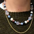 Natural Stone Handmade Beaded Pearl Necklace Colorful 2