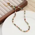 Natural Stone Beads Necklace Bohemian Style Beaded Freshwater Pearl Handmade Party Gift 2