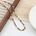 Natural Stone Beads Necklace Bohemian Style Beaded Freshwater Pearl Handmade Party Gift 3