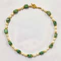 Natural Stone Handmade Beaded Pearl Necklace Blue Ocean Series 3