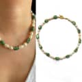 Natural Stone Handmade Beaded Pearl Necklace Blue Ocean Series 4