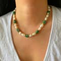 Natural Stone Handmade Beaded Pearl Necklace Blue Ocean Series 5