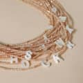 Zircon Beads Natural Shell Letter Beads Necklace Handmade Personalized Name Initial 1