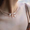 Zircon Beads Natural Shell Letter Beads Necklace Handmade Personalized Name Initial 5