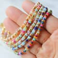 Vintage Colorful Natural Seashell Stone Handmade Woven Stacked Beads Bracelet 1