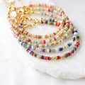 Vintage Colorful Natural Seashell Stone Handmade Woven Stacked Beads Bracelet 2