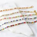 Vintage Colorful Natural Seashell Stone Handmade Woven Stacked Beads Bracelet 4
