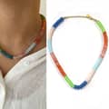 Ocean Rainbow Natural Stone Necklace Handmade Color Beaded 2