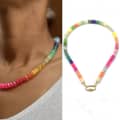 Ocean Rainbow Natural Stone Necklace Handmade Color Beaded 4
