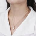 Elegant Single Pearl 925 Sterling Silver 14K Gold Plated Clavicle Chain Pearl Pendant Necklace 3