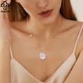 Square Freshwater Pearl Rectangular Toggle Clasp Baroque Pearl Sterling Silver 925 Necklace 3