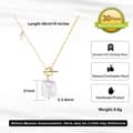 Square Freshwater Pearl Rectangular Toggle Clasp Baroque Pearl Sterling Silver 925 Necklace 4