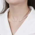 Mix Style Freshwater Pearl Chain 925 Sterling Silver Zircon Tennis Choker Necklace 2