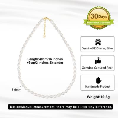 Elegant Natural Freshwater Pearl Choker Dainty Pearl Strand Party Necklace detail 3