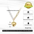 Heart Pendant 14K Gold Plated 925 Sterling Silver Half Paperclip Chain Half Freshwater Pearl Necklace 5