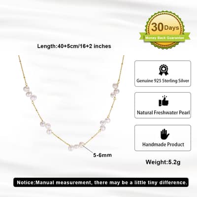 Personalized Beaded Freshwater Pearl Choker Irregular Baroque Pearl Necklace detail 4