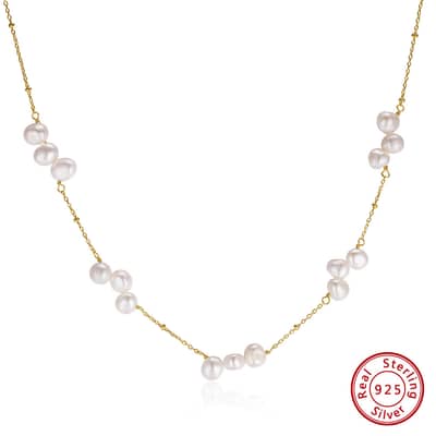 Personalized Beaded Freshwater Pearl Choker Irregular Baroque Pearl Necklace detail 5
