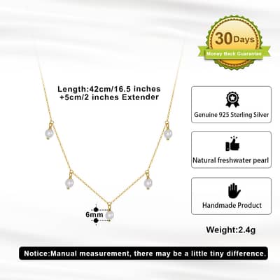 Natural Freshwater Pearl Clavicle Simple Choker Adjustable Necklace detail 3