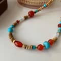 Natural Stone Handmade Beaded Necklace Bohemian Turquoise Beaded 3